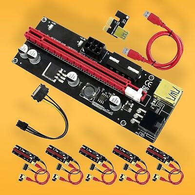 #ad 6 Pack PCI E Riser Card VER009S 1X TO 16X PCI E Riser for Graphics Extension wi $30.29