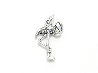 #ad 925 Sterling Silver 3D Flamingo Charm $12.99