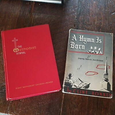 #ad The United Methodist Hymnal Red Vtg 1966 Red Hardcover Romeo Mi A Hymn is Born $11.95