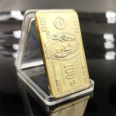 #ad 1 Oz Gold 100 Dollar Bar .999 Fine 24k Bars Coin Collection for Coin New $8.30