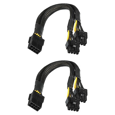 #ad PCIE Splitter Cable 8 Pin to Dual 8 Pin 62 Male PCIE Power Cable 220mm 2pcs AU $20.70