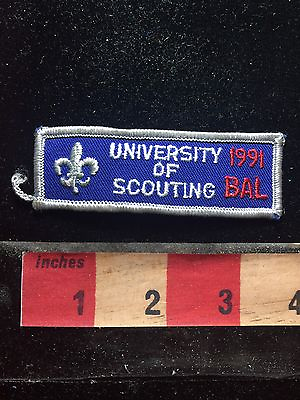#ad Vtg 1991 BAL UNIVERSITY OF SCOUTING Boy Scout Tab Patch 75YG $4.27