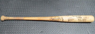 #ad Brett Carroll Florida Marlins Game Used Signed Louisville Slugger Baseball Bat $164.49