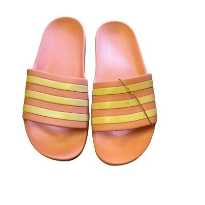 #ad Adidas Adilette Aqua Pink Slide Sandals Unisex Quick Dry Molded Footbed Striped $26.00