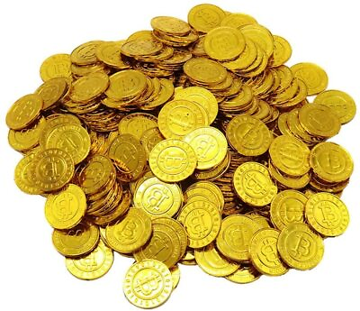 #ad Bitcoins for Party 50 Bitcoin Pieces Gold Color $12.85