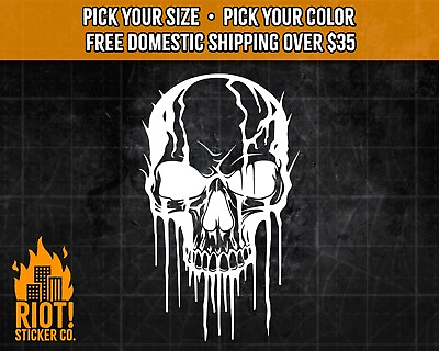 #ad Skull Decal for Car Truck Laptop Skeleton Decal Dripping Skull Horror Decal $11.99