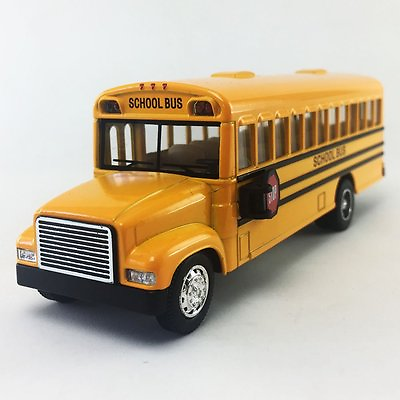 #ad Kinsfun 6quot; inch Yellow School Bus Diecast Model pull back action openable doors $8.98