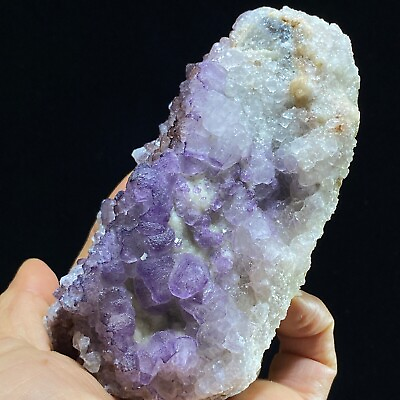 #ad 389g Natural Purple Cubic Fluorite amp; White Quartz Mineral Specimen Guizhou $36.00