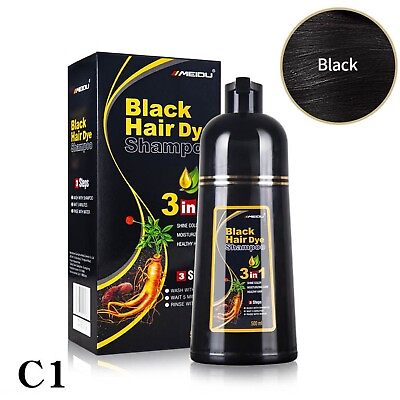 #ad MEIDU Instant 3in1 Hair Dye Color Shamp 500mL BLACK FREE USPS PRIOPRITYUS SELL $26.00