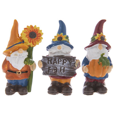 #ad Mini Gnomes Home Fall Autumn Thanksgiving Decorations Holiday Favors 3 Count $5.99