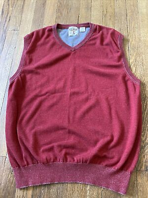 #ad Redhead Men’s Size Large Red V Neck Sweater Vest $14.99
