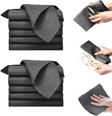 #ad 10PCS Thickened Magic Cleaning Cloth Reusable Microfiber Glass Clean Rag Wipes $12.99