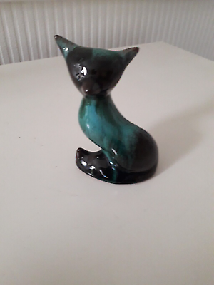 #ad Blue Mountain Ceramic Fox Blue And Green Drip Glaze GBP 17.95