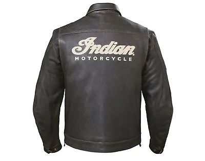 #ad Men#x27;s New Indian Motorcycle Distressed genuine Cowhide Leather Biker Jacket $127.99
