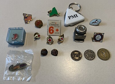 #ad Red Cross pins and other items see description and photos $10.00