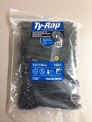 #ad TY24MX Cable Tie 30lb 5.5quot; UV Resist Black Nylon Stainless Lock 1000pk $84.36