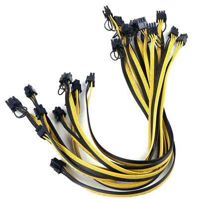 #ad #ad 10pcs 30cm Breakout 6 Pin to 8 Pin 62Pin PCI E Cable 18AWG for Mining Card B $12.97