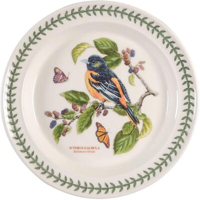 #ad Portmeirion Botanic Garden Birds 10.5 Inch Dinner Plate Baltimore Oriole $31.99