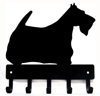 #ad Scottish Terrier Scottie Dog Leash Hanger Metal Key Rack Holder 5 Hooks Sm 6quot; $15.99