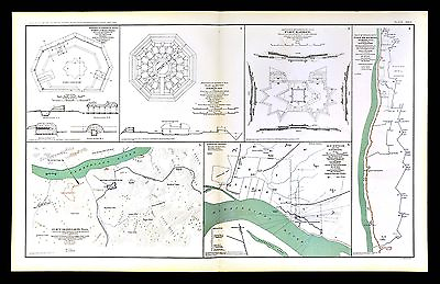 #ad Civil War Map Fort Donelson Pickering Hyde#x27;s Ferry Memphis Nashville Tennessee $39.99
