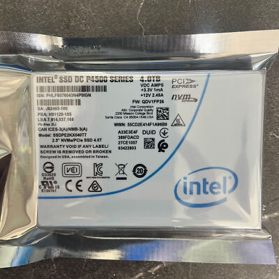 #ad Intel 4TB P4500 Series SSD NVME U.2 2.5quot; PCIE SSDPE2KX040T7T Solid State Drive $348.00
