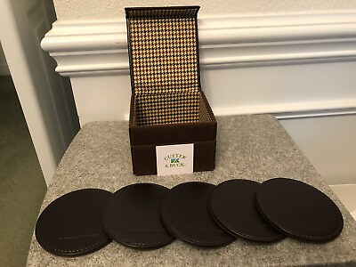#ad Brink#x27;s Home Security Five Leather Coasters amp; Box by Cutter amp; Buck New $7.00