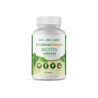 #ad Biotin 10000mcg – Hair Growth Vegetarian Vitamins B7 Supports Healthy Hair $8.97