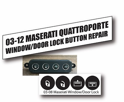 #ad 03 12 Maserati Quattroporte Door Lock Window Matte Black Button Repair Stickers $17.95