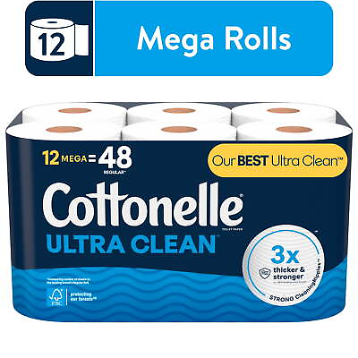 #ad #ad Cottonelle Ultra Clean Toilet Paper 12 Mega Rolls $12.33