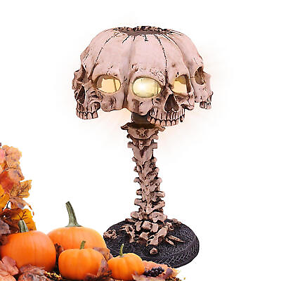 #ad Halloween Skull Skeleton Lamp Horror 3D Statue Table Light Home Decoration $29.09