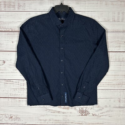 #ad Robert Graham Modern Americana Shirt Mens Button Up XL Tailored Fit Navy Blue $29.99
