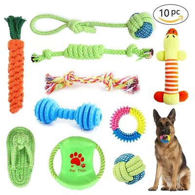 #ad Dog Toys for Chewers Aggressive Puppy Teething Chew Rope Treats Toy Fun 10 Pack $26.95