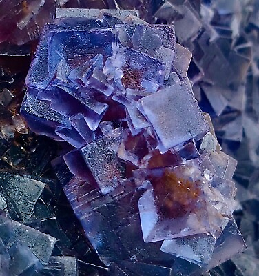 #ad 879 Gram Well Terminated Dark Blue Purple Cubic Fluorite amp; Calcite Pakistan $131.25