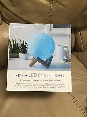 #ad Light Up Earth Desk Lamp Night Light LED 3D Globe w Stand. $23.95