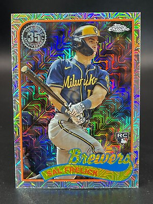 #ad 2024 Topps Series 1 SAL FRELICK Brewers rc #16 Chrome 1989 Silver Mojo QTY $3.59