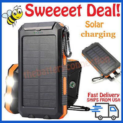 #ad 2024 Super Large Capacity USB Portable Charger Solar Power Bank for Cell Phone $11.95