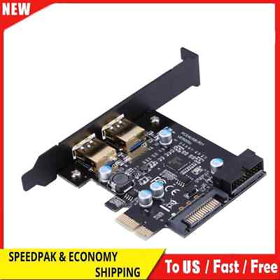 #ad PCI E to USB 3.0 2 Port PCI Express Expansion Card 19 Pin Power Connector $12.82