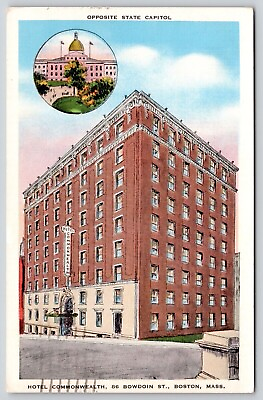 #ad Hotel Commonwealth Street View Boston Massachusetts Mass MA Vintage WOB Postcard $7.75
