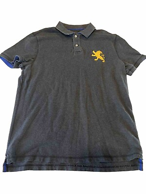 #ad Express Mens Shirt XL Polo Dark Grey Charcoal Yellow Short Sleeve $8.00