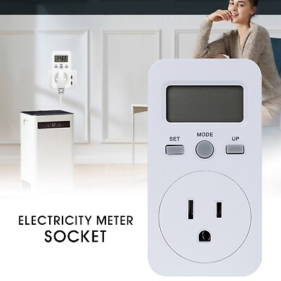 Digital Outlet Power Meter Energy Monitor Volt Watt Voltage Amps Socket Analyzer $9.99