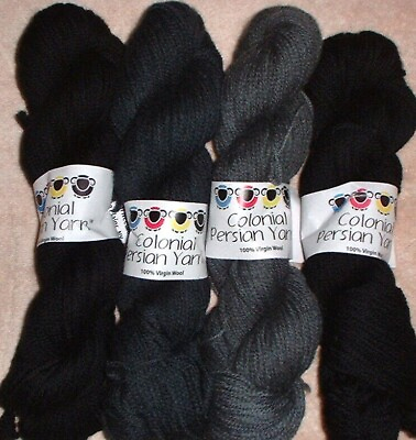 #ad Colonial 3ply Persian Wool Yarn Needlepoint Crewel 1220 Black amp; Charcoal Family $9.99