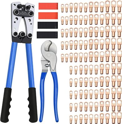 #ad Cable Lug Crimping Tool with 2pcs Crimpers 380 Accessories for AWG 10 1 0 Lug $49.52