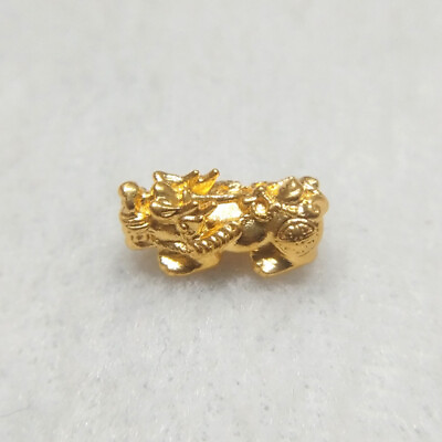 #ad New Pure 24K Yellow Gold Lovely Dragon Son Pixiu Pendant Small 0.47quot; H $35.92