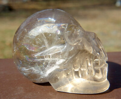 #ad Quartz Crystal Skull Carving with Rainbows and a Touch of Smoky $149.95