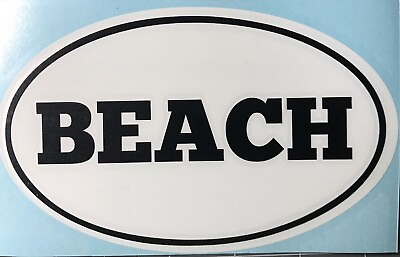 #ad BEACH OVAL VINYL STICKER DECAL Salt Sand Ocean Life $4.00