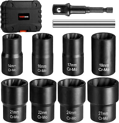 #ad Lug Nut Remover Tool Wheel Lock Removal Kit Nuts Screws Bolts 1 2 Drive Impact $55.45