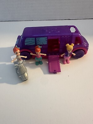 #ad Polly Pocket Purple Limo Van Bus Scooter amp; Poly Pocket Dolls $15.99