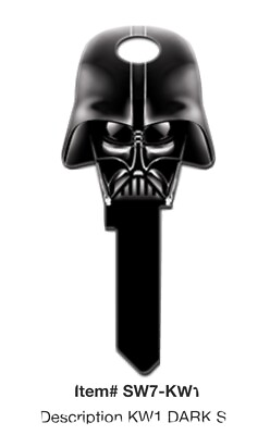 #ad Darth Vader The Dark Side Kwickset Atlas DexterBamp;D Locks KW1 House Key Blank $7.49