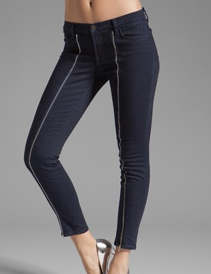 #ad J Brand Front Jewel Zip Skinny Jeans Womens Size 29 Blue Topaz $17.87