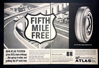 #ad Life Magazine Ad ATLAS PLYCRON Tires 1964 AD $1.00